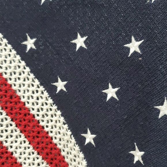 NortonStudio Patriotic stars & stripes crochet sweater,Proud American, Large - Picture 2 of 4